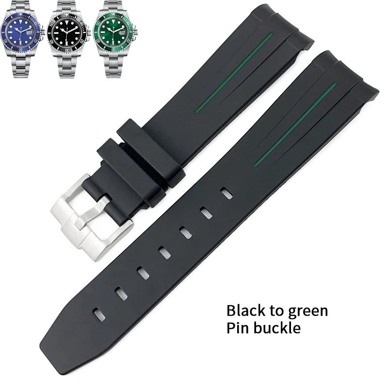 Uhrenarmband aus Kautschuk und Silikon, 19 mm 20 mm 21 mm 22 mm, für Omega Moonwatch Seamaster 300 Speedmaster Moon, Uhrenarmband-Werkzeuge