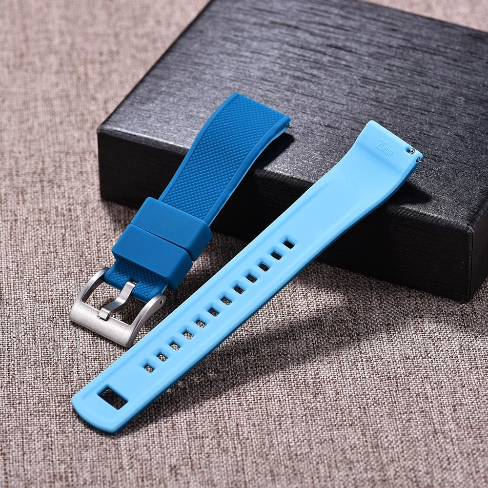 Nouveau bracelet de montre en Silicone Double couleurs personnalisé à dégagement rapide 20mm 22mm bracelet de montre doux Durable bracelets de montre de remplacement ceintures