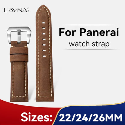 Bracelet de montre en cuir véritable pour Panerai, Compatible avec la série Radiomir Luminor 22/24/24MM