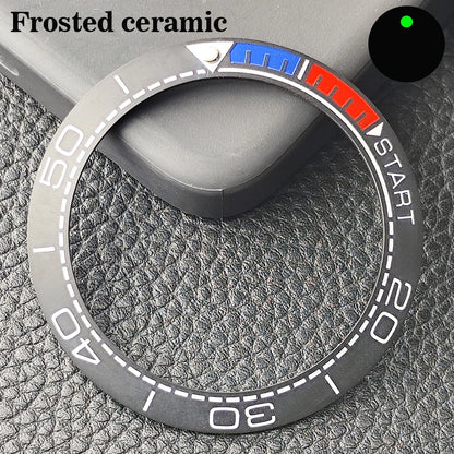 Insert de lunette incliné en céramique/aluminium 41.5mm x 32.7mm, adapté au remplacement de lunette de montre pour hommes, accessoires de montre