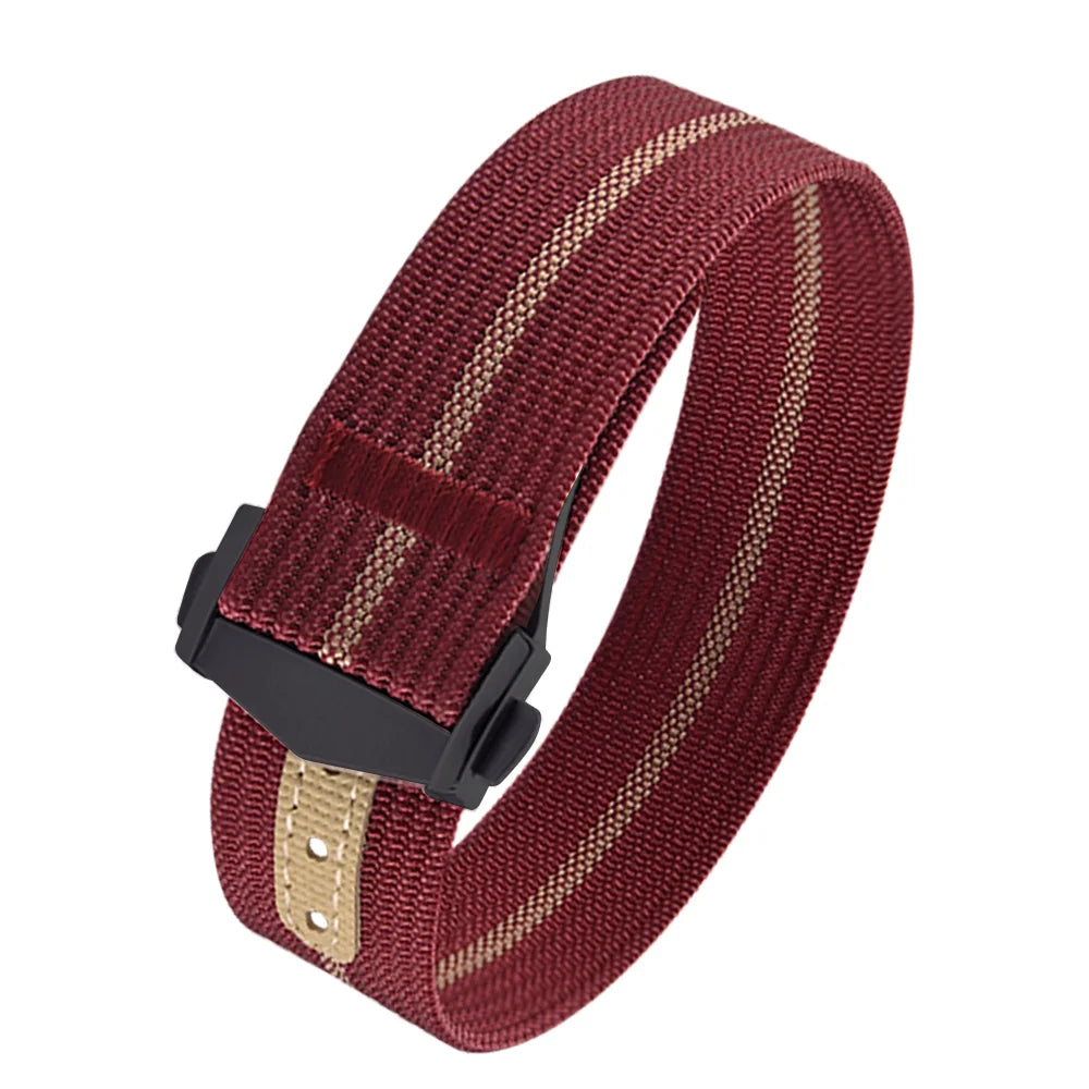 Canvas and Nylon Watch Strap, 18-20-22mm, for Omega X Swatch MoonSwatch for Seiko Men Women Sport, Waterproof, Folding Buckle