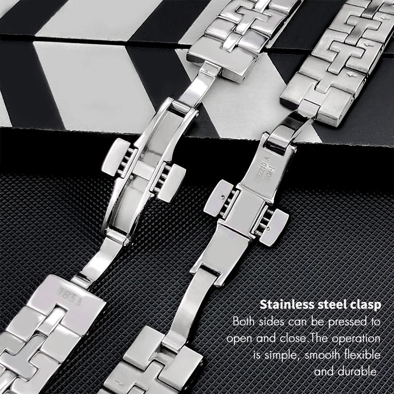 Bracelets de montre en acier inoxydable 316L, 15mm, qualité supérieure, tissot 1853 T-LADY T12 T082 T082.210, fermoir papillon, pour hommes