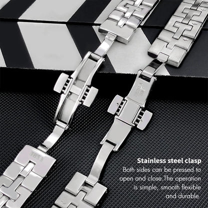 Bracelets de montre en acier inoxydable 316L, 15mm, qualité supérieure, tissot 1853 T-LADY T12 T082 T082.210, fermoir papillon, pour hommes