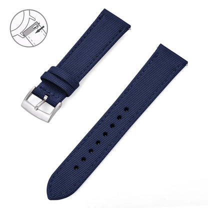 Bracelet de Montre Rapide Tissu et Cuir - Boucle ardillon - Universel