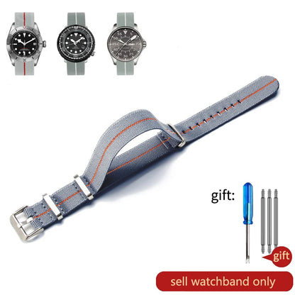 Retro Parachute Nylon Watch Strap for Rolex Tudor Biwan Omega Heuer IWC Men High-Density Knit 18 20 22mm Replacement Accessories