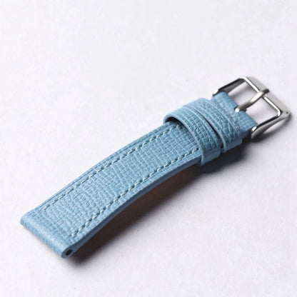 Bracciale in vera pelle blu ghiaccio fatto a mano, 18 19 20 21 22, cinturino in morbida pelle di mucca ultra-sottile, stile vintage da uomo