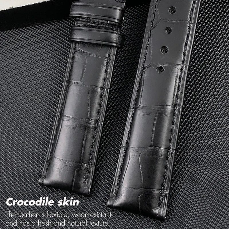 Cinturino per orologio in pelle di alligatore americano, in pelle di coccodrillo, 16mm 18mm 19mm 20mm 21mm 22mm, per cinturino per orologio Longines Master L2 L3 L4 L5