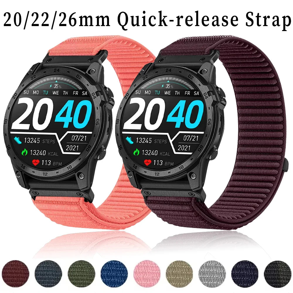Bracelet en Nylon à dégagement rapide, 20/22/26mm, pour Garmin Fenix 8/Tactix 8/Quatix 8, bande respirante pour Bracelet Instinct 3/Forerunner 970