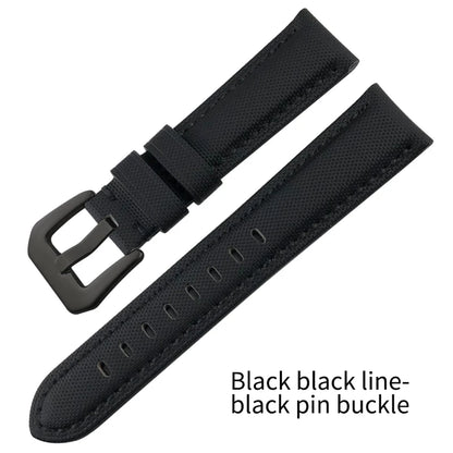 Cinturino per orologio in tela di nylon da uomo, 20mm, 21mm, 22mm, 23mm, 24mm, 25mm, 26mm, per Panerai Seiko Breitling Citizen, cinturino universale in pelle