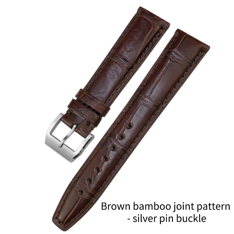 Cinturino per orologio americano in vera pelle di coccodrillo, 20mm 21mm 22mm, per orologi da pilota IWC Mark XVIII Portofino