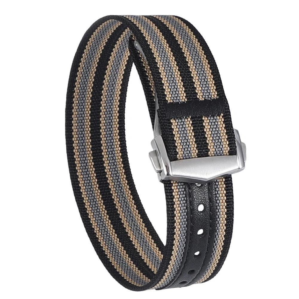 Canvas and Nylon Watch Strap, 20mm 22mm, for Omega X Swatch MoonSwatch, for Seiko, for Men and Women, Sport, Waterproof, Folding Buckle