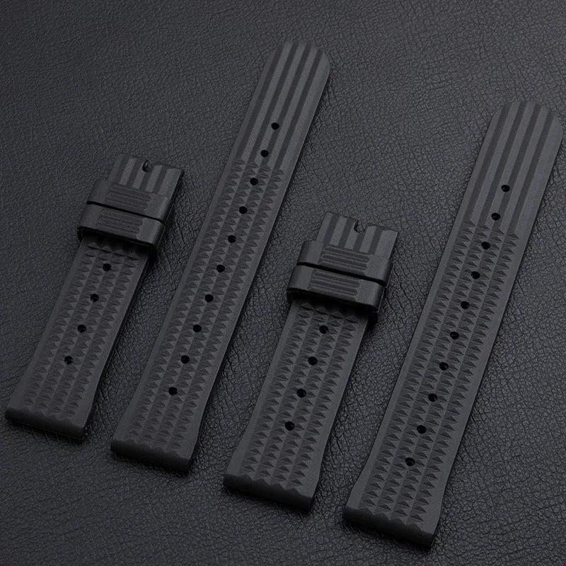 Bracelet de montre universel en caoutchouc souple, accessoires universels pour Seiko, bracelet de plongée intelligent, 20mm, 22m