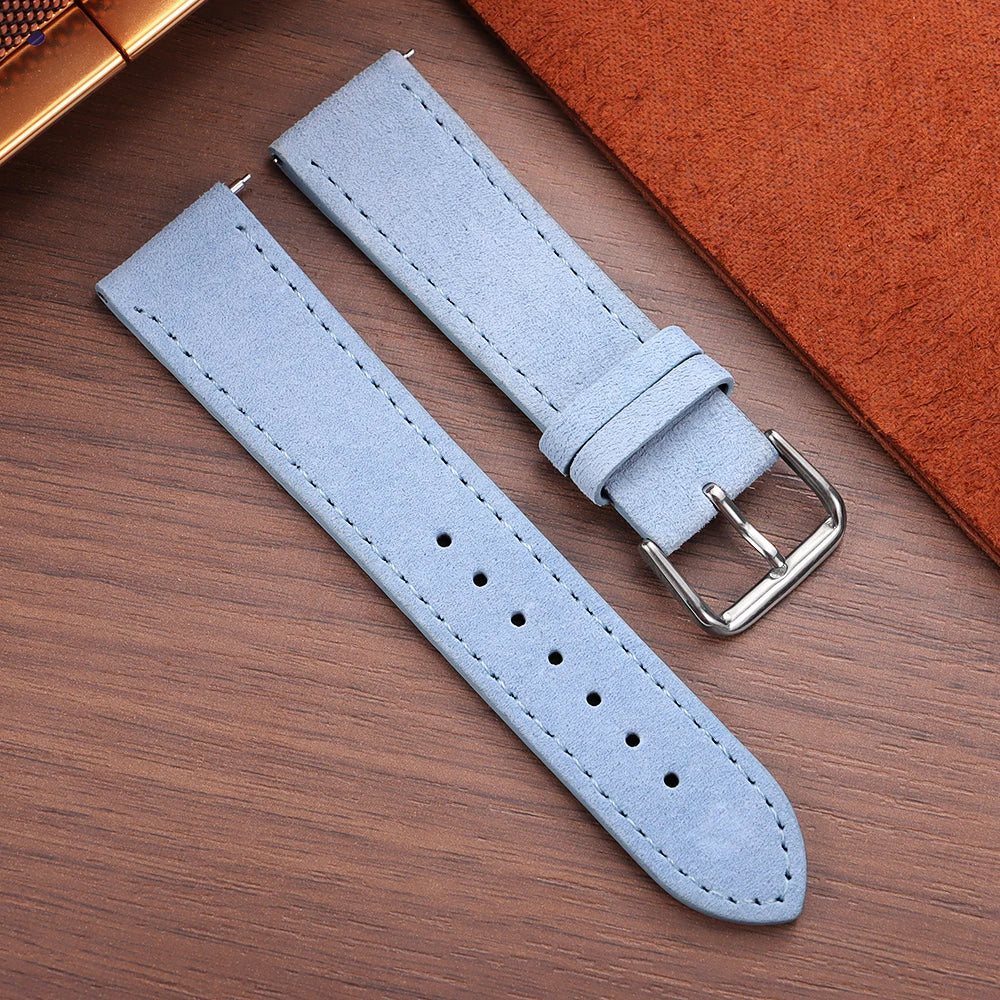 Vintage Suede and Cowhide Watch Strap, 18mm 19mm 20mm 22mm, Quick Release Watch Band for Men and Women, Universal Strap