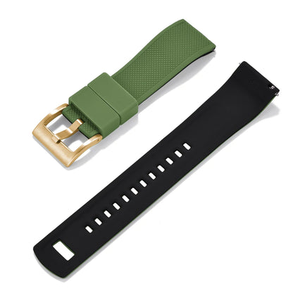 Nouveau bracelet de montre en Silicone Double couleurs personnalisé à dégagement rapide 20mm 22mm bracelet de montre doux Durable bracelets de montre de remplacement ceintures