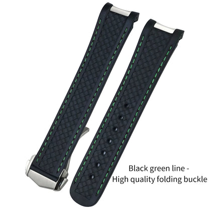 Bracelet de montre en caoutchouc fluoré FKM coloré de qualité supérieure, 19mm, 20mm, 21mm, pour Omega Seamaster 300 Aqua Terra AT150, bracelet de montre souple, outil