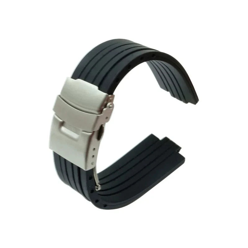 Cinturino in gomma siliconica per orologio Oris Aquis, cinturino impermeabile, cinturino convesso, nero, 7330, 7740, 22x12mm, 24x11mm, 24x12mm