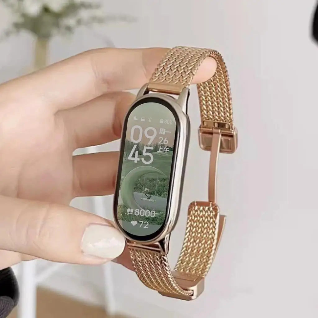 Stainless Steel Bracelet for Miband 9 10 8 NFC for Xiaomi Watch, Replacement Magnetic Metal Strap, Smartwatch Accessories