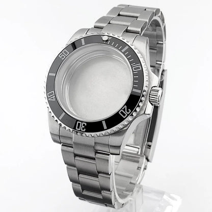    40.5mm sous-montre verre saphir boîtier en métal ajustement NH35/36/38 mouvement ajustement 28.5mm cadran pièces de montre accessoires boîte de montre bande