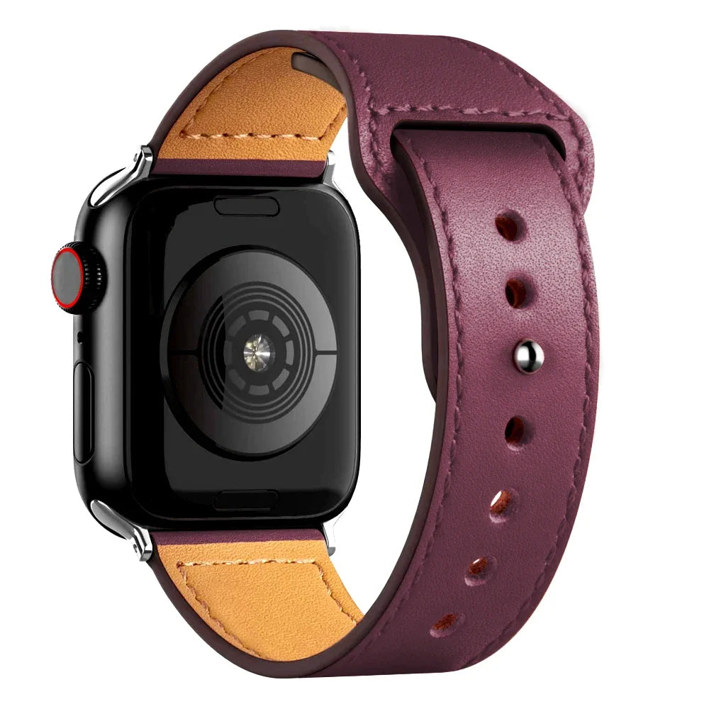 Cinturino in pelle per Apple Watch, Ultra 3, 49mm, 46mm/42mm, 41mm/45mm, 44mm, 40mm, iWatch serie 11 10 9 8 7 4 5 6 se