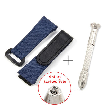 Pour Richard Mille toile de Nylon 25mm 4 étoiles tournevis Anti-allergie bracelets de montre RM50 53 série remplacer bracelet de montre pratique