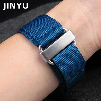 Nylon Watch Strap for Breitling Bell & Ross BR-01 BR-03 Men's Thickened Nylon Watchband Erria Hook Loop Fastening Woven Belt 22mm 24