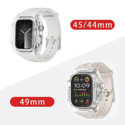 Modification Kit for Apple Watch Ultra 2 10 9 8 7 6 5 4, Sport Silicone Strap + Case for IWatch 44mm 45mm 46mm 49mm