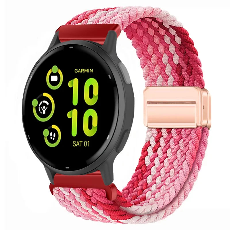 Bracelet magnétique en Nylon, 20mm 22mm, pour Garmin Forerunner 970 570 165 55 965 265/Venu 3, Bracelet de sport Garmin Active 6 5 Correa