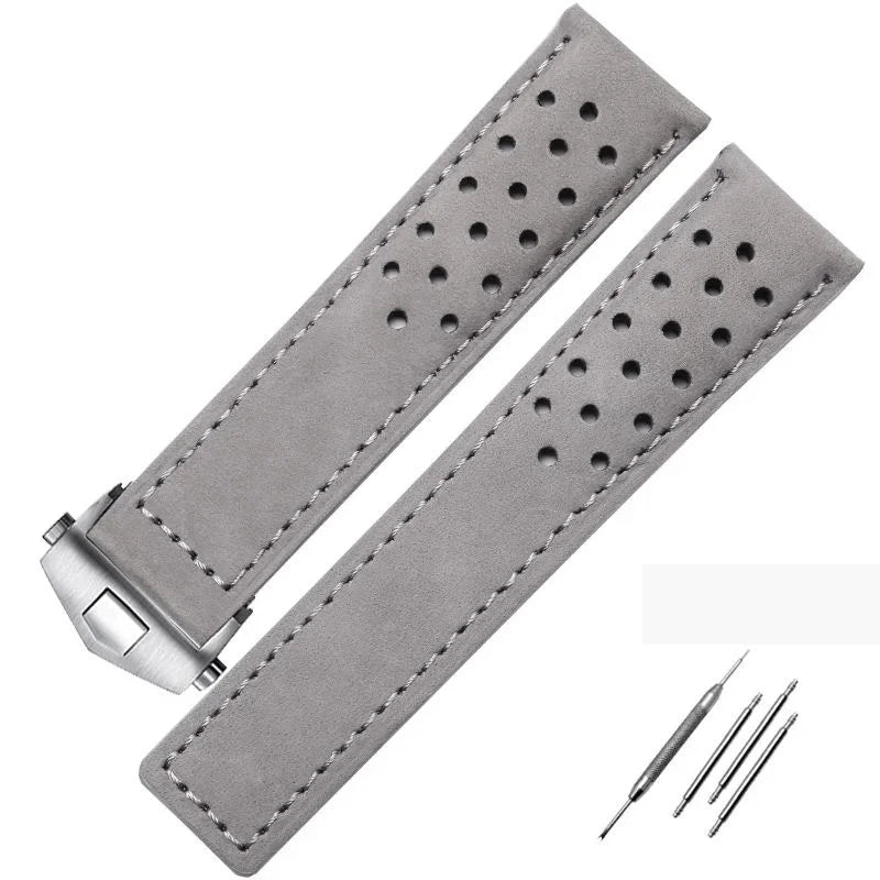 Bracelet de Montre Cuir Suède à Boucle Déployante - Universel