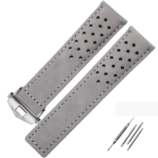 Bracelet de Montre Cuir Suède à Boucle Déployante - Universel