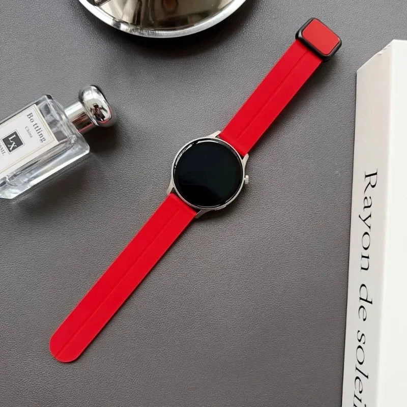 20 22mm Silicone Strap with Magnetic Clasp for Samsung Galaxy Watch 8 4 5 6 Pro 40mm 44mm 45mm 42/46mm