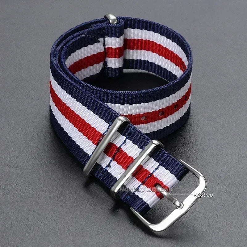 16mm 18mm 20mm 22mm bracelet de sport militaire en Nylon tissu en Nylon accessoires de ceinture bandes de boucle de ceinture bracelet de montre noir pour Omega pour Seiko