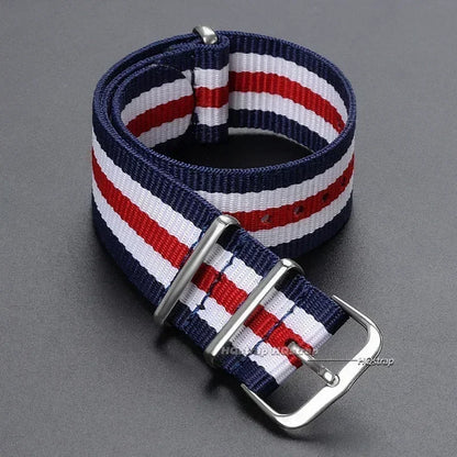 16mm 18mm 20mm 22mm bracelet de sport militaire en Nylon tissu en Nylon accessoires de ceinture bandes de boucle de ceinture bracelet de montre noir pour Omega pour Seiko