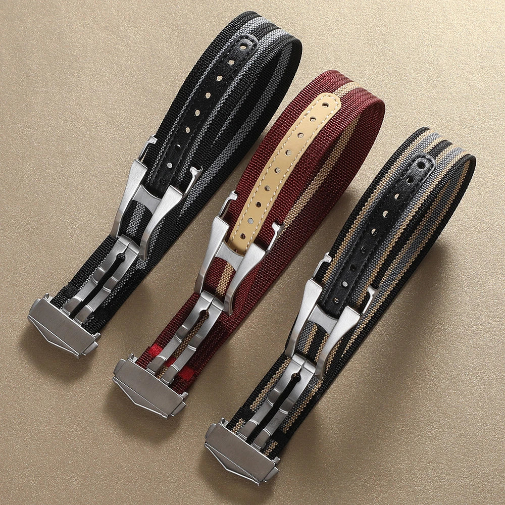 Canvas and Nylon Watch Strap, 20mm 22mm, for Omega X Swatch MoonSwatch, for Seiko, for Men and Women, Sport, Waterproof, Folding Buckle