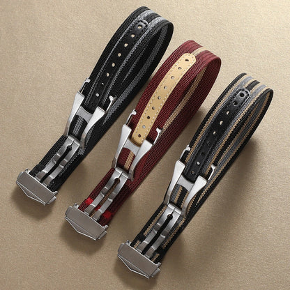 Canvas and Nylon Watch Strap, 20mm 22mm, for Omega X Swatch MoonSwatch, for Seiko, for Men and Women, Sport, Waterproof, Folding Buckle