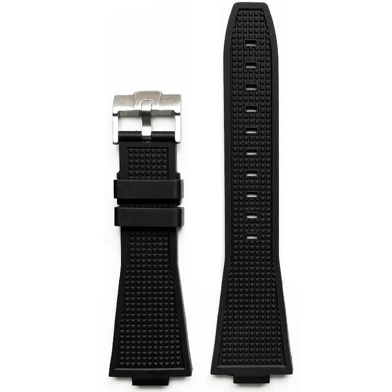 FKM Bracelet for Tissot PRX T137.407/T137.410 Super Player 40mm Convex Fluororubber Quick Release Watch Strap 12mm