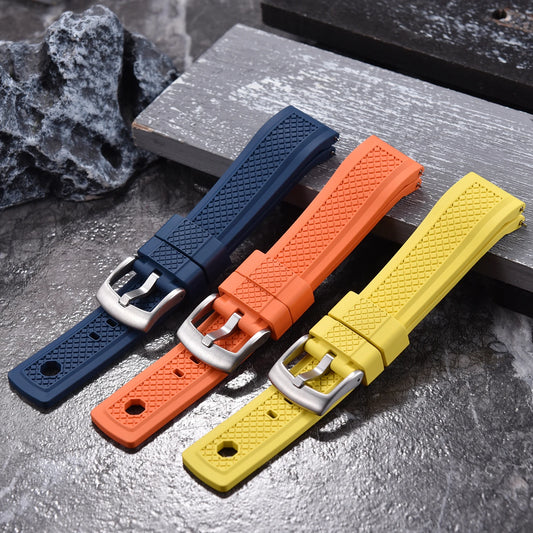 Bracelet de montre en caoutchouc FKM Premium 20mm 22mm avec bracelet anneau de maintien coulissant à dégagement rapide Sport étanche FKM bracelets de montre en caoutchouc