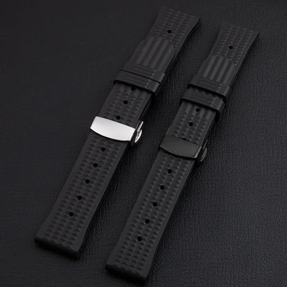 Bracelet de montre universel en caoutchouc souple, accessoires universels pour Seiko, bracelet de plongée intelligent, 20mm, 22m