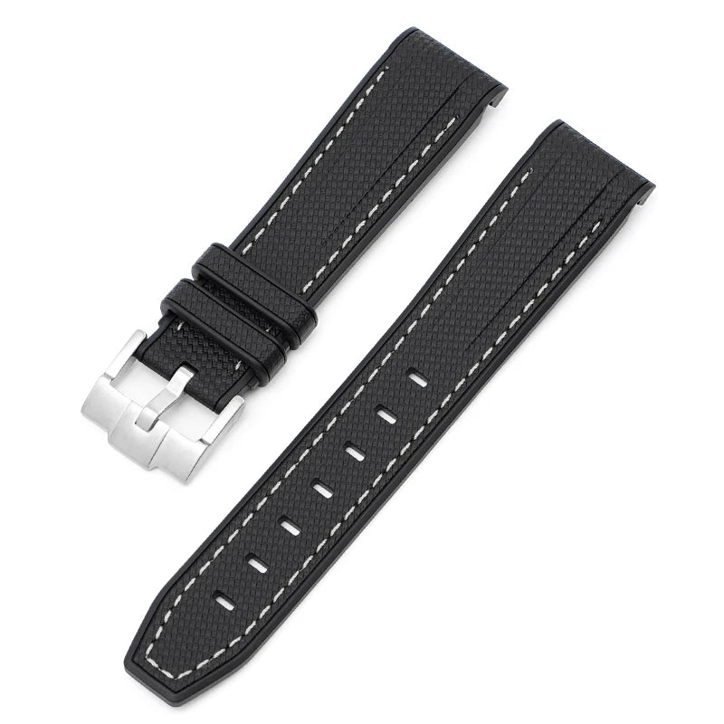 Bracelet de montre en caoutchouc et Silicone, 20mm, pour Omega X Swatch Joint MoonSwatch, pour Seamaster 300, pour hommes et femmes, extrémité incurvée