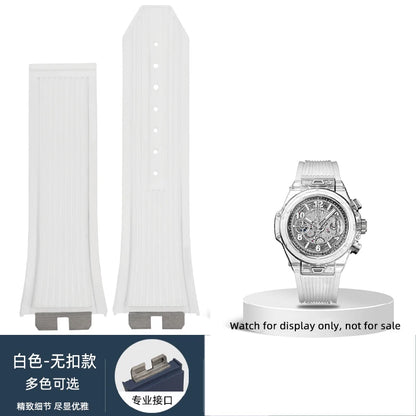 Cinturino per orologio Hublot Big Bang da uomo, cinturino in gomma fluorurata, giunto in acciaio inossidabile, a sgancio rapido, 411, 411, 421