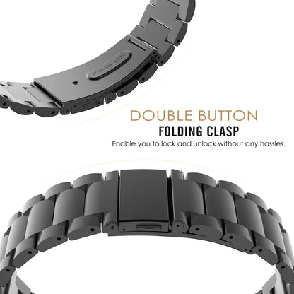Bracelet en acier inoxydable, 18mm 20mm 22mm, pour Garmin Vivoactive 3 4 4s 5 6, montre Venu 2 2S 3S SQ Forerunner 245, Bracelet en métal