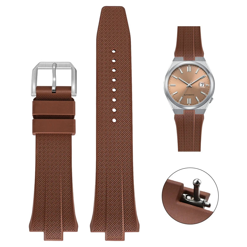 Cinturino per orologio in gomma fluorurata FKM per Citizen NJ0150 NJ0151 ME, serie Convex, sgancio rapido, cinturino sportivo, 9 mm * 26 mm