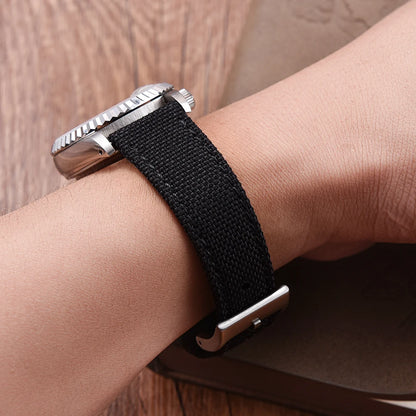 Bracelets en toile et Nylon en cuir, 18mm, 20mm, 22mm, à dégagement rapide, en tissu Vintage, pour montres Huawei Samsung