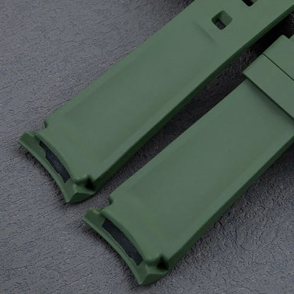 21mm extrémité incurvée doux plongée FKM fluor caoutchouc bracelet de montre accessoires pour bracelet Rolex pour 41mm Submariner Explorer 216570   Ceinture