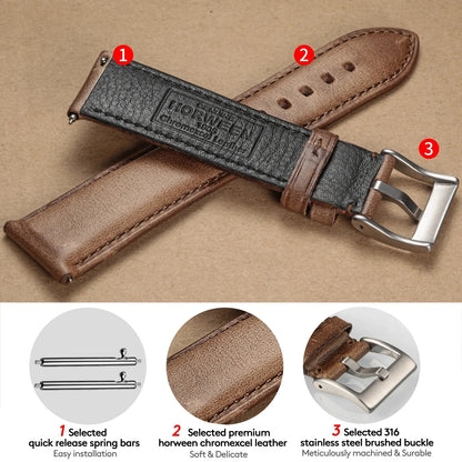 Hemsut cinturini per orologi in vera pelle HORWEEN cinturini in pelle Chromexcel fatti a mano 18mm 19mm 20mm 21mm 22mm