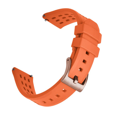 High Quality Quick Release FKM Fluoro Rubber Watch Strap 20mm 22mm New Design Porous Structure Ventilate FPM Rubber Watch Straps