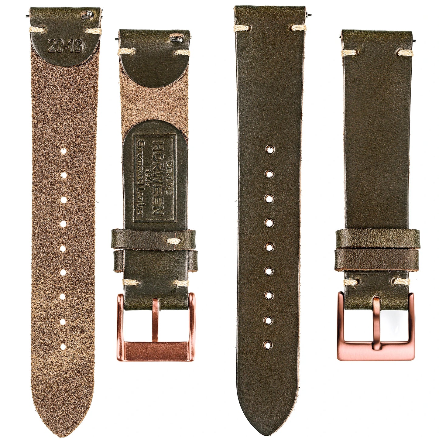 Horween US Chromexcel bracelets de montre en cuir marron souple bracelets en cuir faits à la main 18mm 20mm 22mm