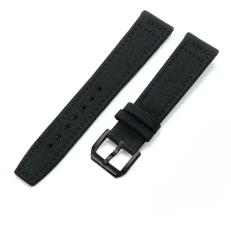 Cinturino per orologio in tela di nylon, 20 mm 21 mm 22 mm, per orologio da pilota IWC Portugal PORTOFINO, cinturino in tessuto, fibbia pieghevole, cinturino in pelle bovina