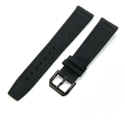 Cinturino per orologio in tela di nylon, 20 mm 21 mm 22 mm, per orologio da pilota IWC Portugal PORTOFINO, cinturino in tessuto, fibbia pieghevole, cinturino in pelle bovina