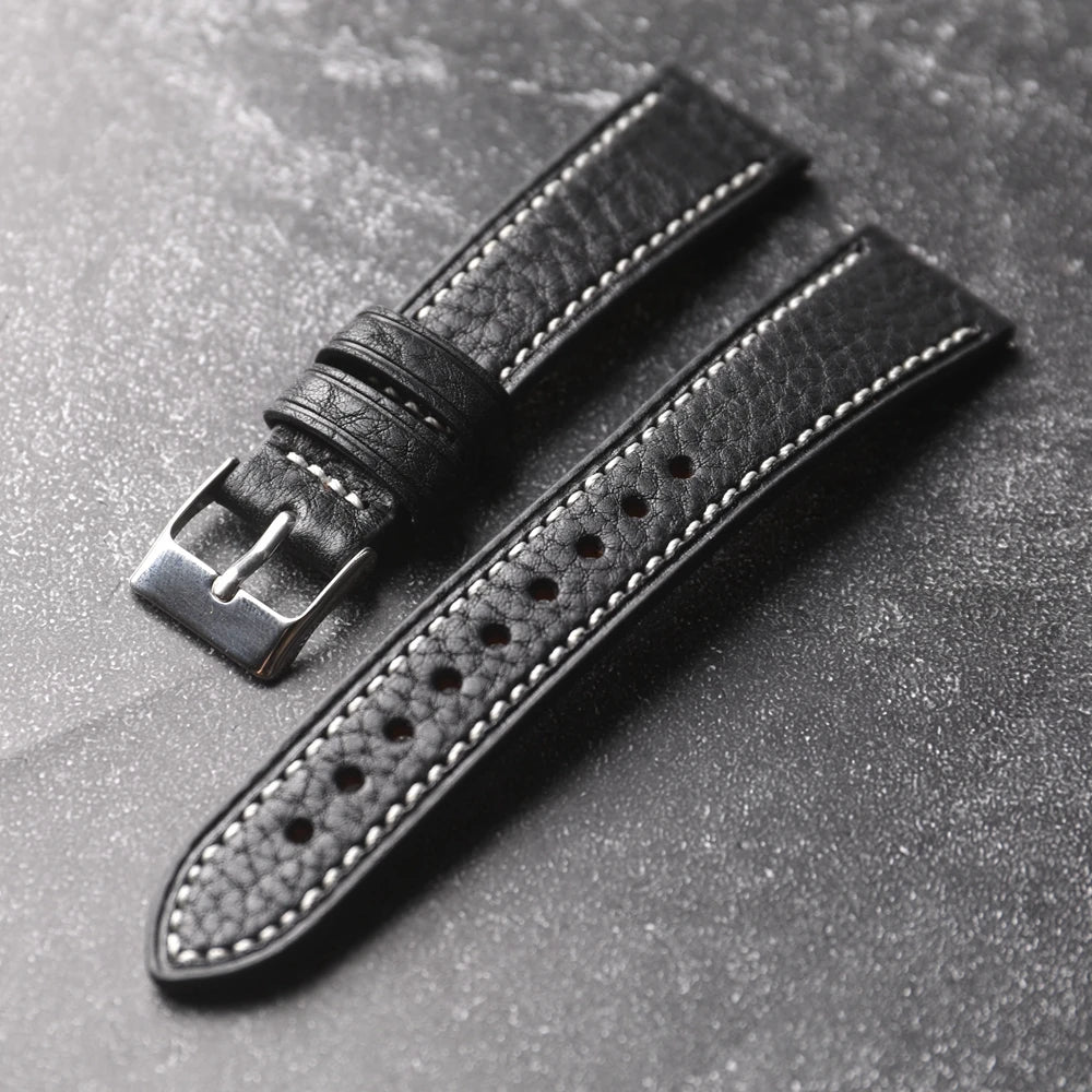 Bracciale in pelle di vacchetta fatto a mano, 18 19 20 21 22MM, cinturino morbido in vera pelle a sgancio rapido da uomo, stile vintage, vera pelle italiana