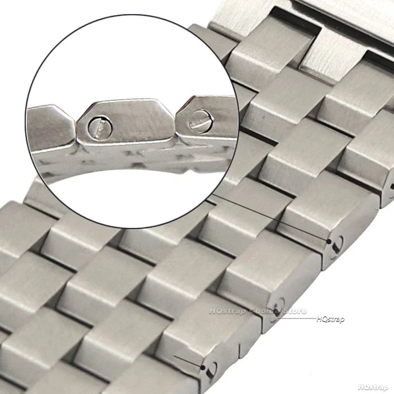 Bracelet de montre en acier inoxydable entièrement solide de haute qualité 18mm 20mm 22mm 24mm 26mm Bracelet à Interface plate avec outil Bracelet de montre en métal